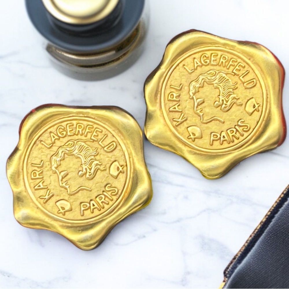 Rare Vintage Karl Lagerfeld Wax Seal Earrings